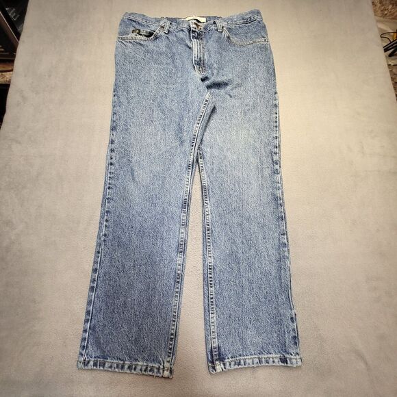 Lee Jeans Mens 36x29 Blue Straight Leg Regular Fit Distressed Denim - Picture 1 of 9